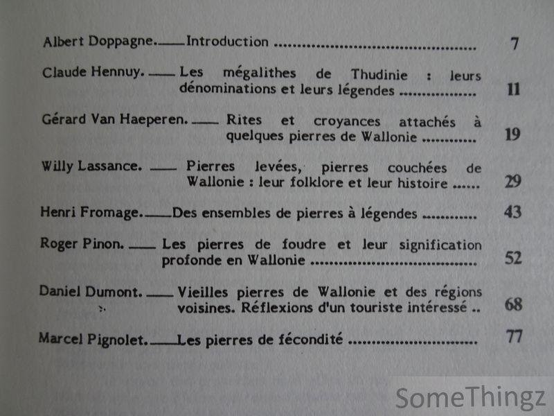 Albert Doppagne / collectif. - Le folklore des pierres. Actes du colloque organisé à Woluwé-Saint-Lambert le 12 novembre 1982.