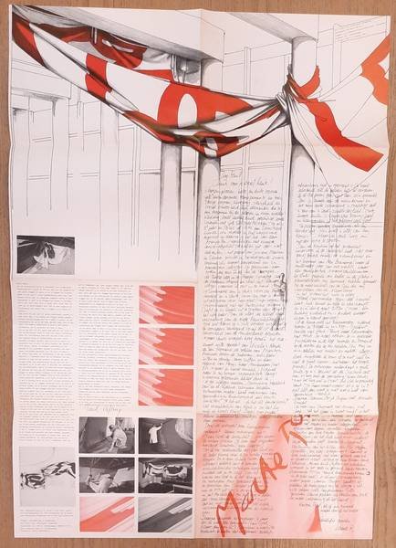 RÖLING, MARTE. & HEFTING, PAUL - Affiche bij de tentoonstelling Marte Röling Vlaggen in de postgiro/rijkspostspaarbank Leeuwarden.