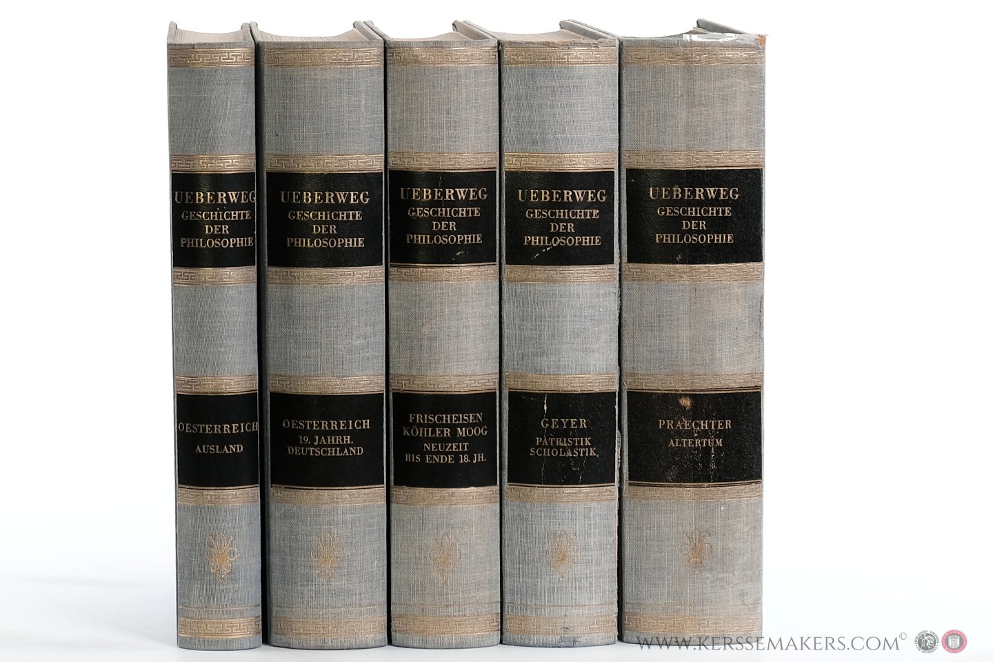 Ueberweg, Friedrich. - Friedrich Ueberwegs Grundriss der Geschichte der Philosophie. (5 volumes).