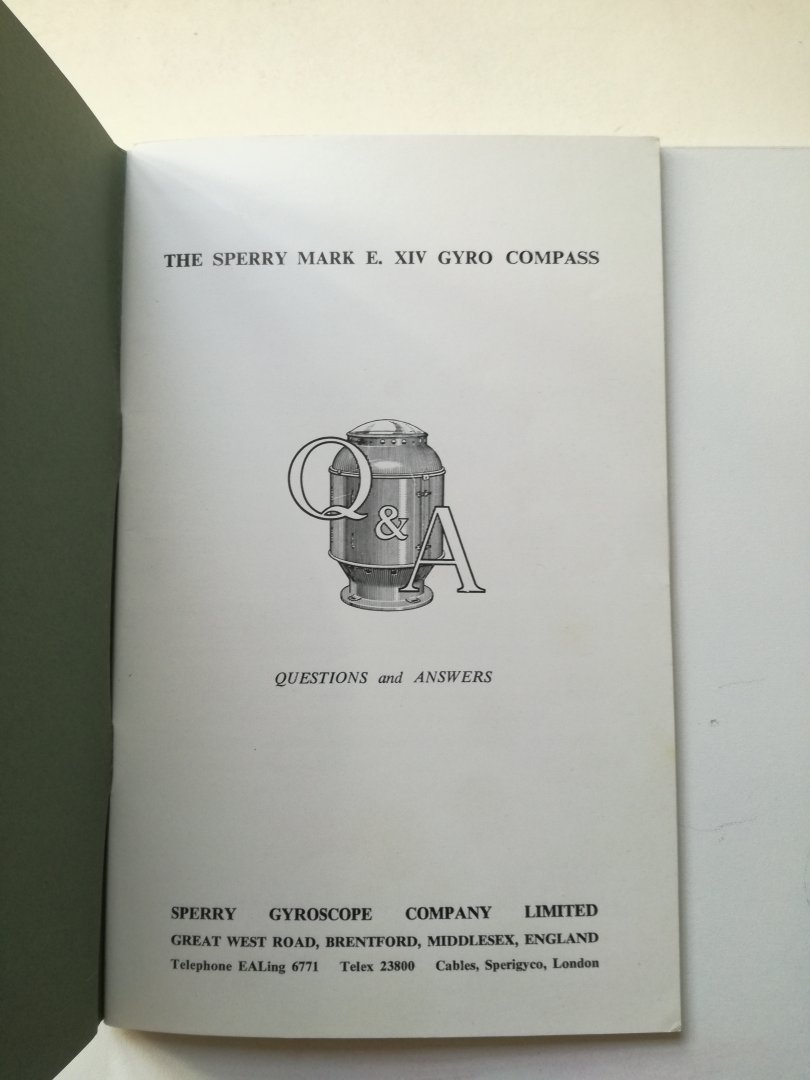 Sperry Gyroscope Company Limited - The Sperry Mark E. XIV Gyro Compass + Questions and answers