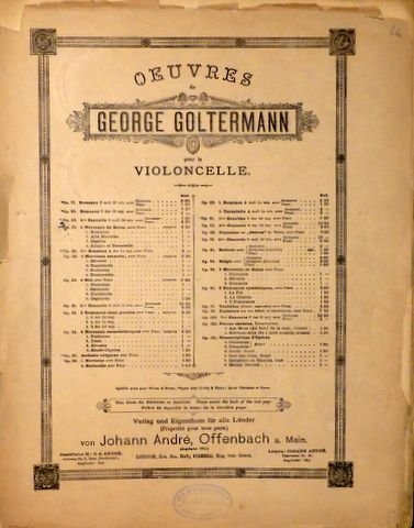 Goltermann, George: - [Op. 51] Oeuvres de George Goltermann pour le violoncelle. Op. 51. 3me concerto, H moll. Avec piano