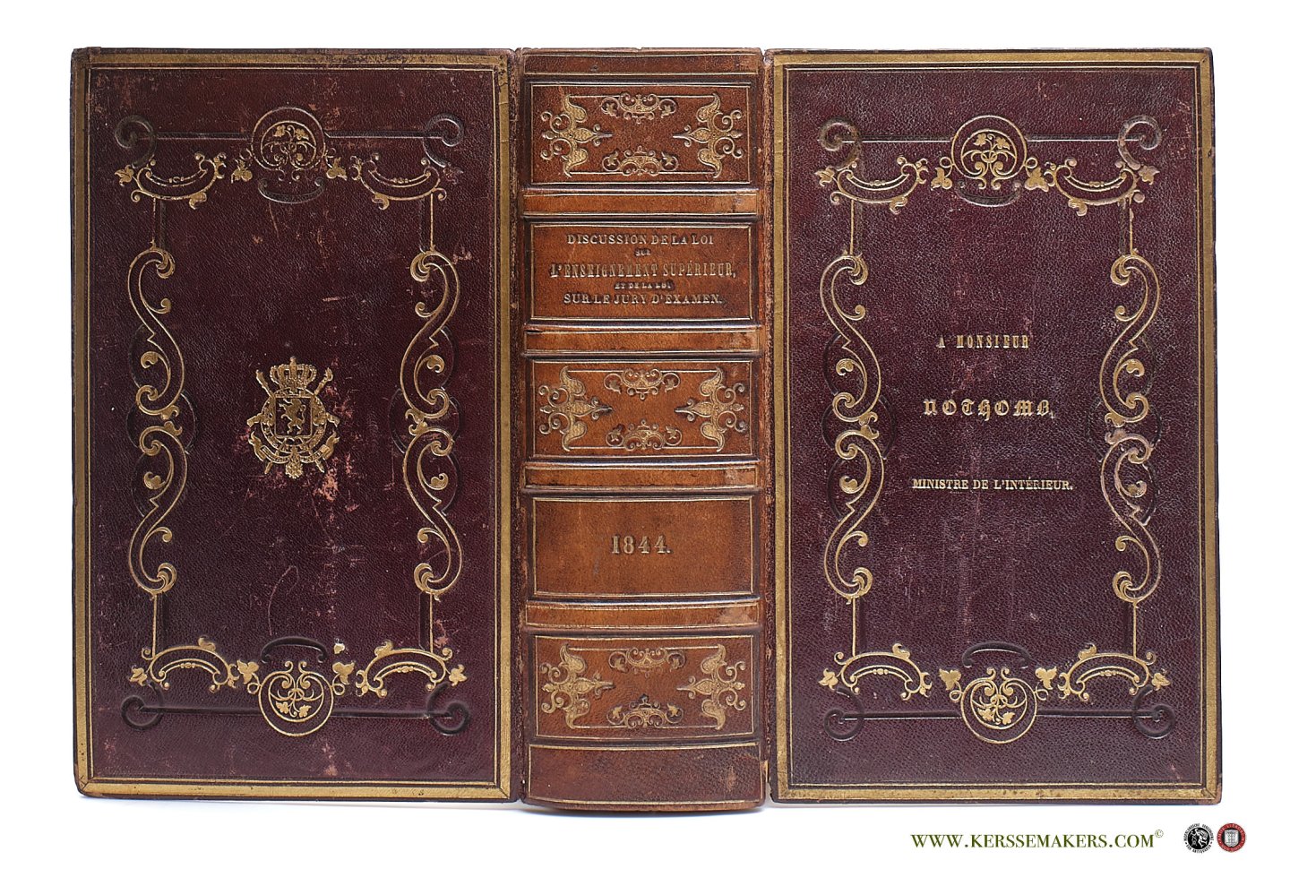 (Collectif) - Discussion de la loi de l'enseignement supérieur du 27 septembre 1835, et De la loi sur le jury d'examen du 8 avril 1844; précédée d'un Aperçu historique sur l'organisation universitaire en Belgique.