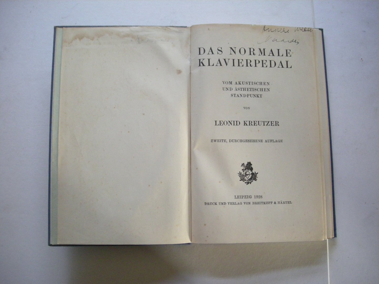 Kreutzer, Leonid - Das normale Klavierpedal, vom akustischen und astetischen Standpunkt, A.Theorie, B. Praktischer Teil, C.Pedaleffekte