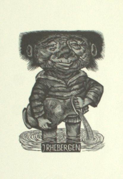 Strik, Lou. - Exlibris voor Jan Rhebergen.