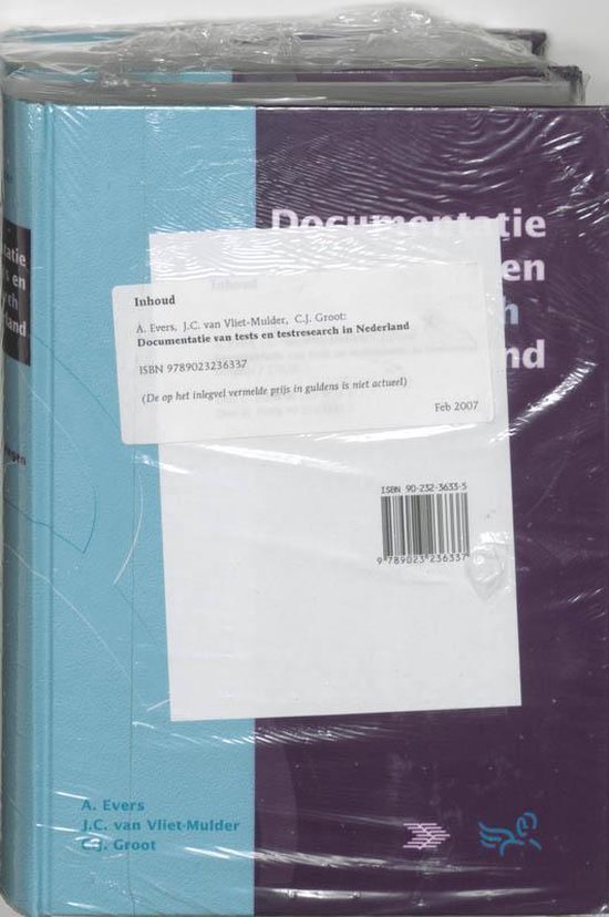 Evers, A., Vliet-Mulder, J.C. van, Groot, C.J. - Documentatie van tests en testresearch in Nederland set
