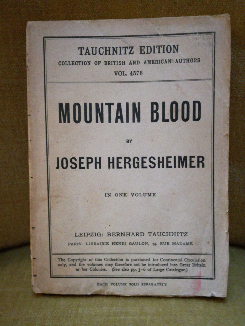 Hergesheimer, Joseph - Mountain Blood