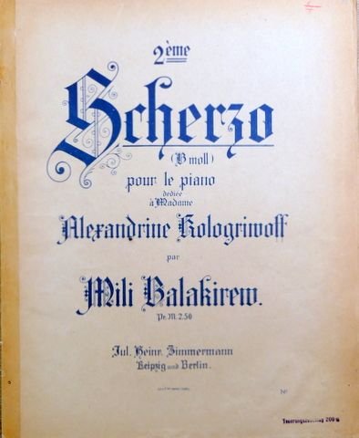 Balakirew, Mili: - 2ème scherzo (B moll) pour le piano