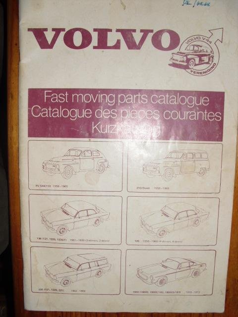 VOLVO - Fast moving parts catalogue Volvo Cars 110, 120, 1800, 140 and 164 series, 1962 - 1975 Models