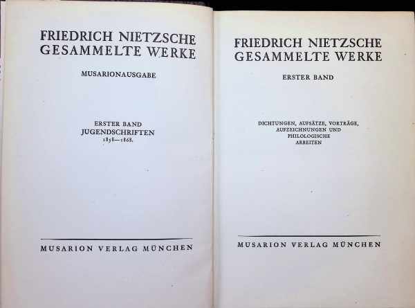 Friedrich Nietzsche - Gesammelte Werke, 23 volumes complete