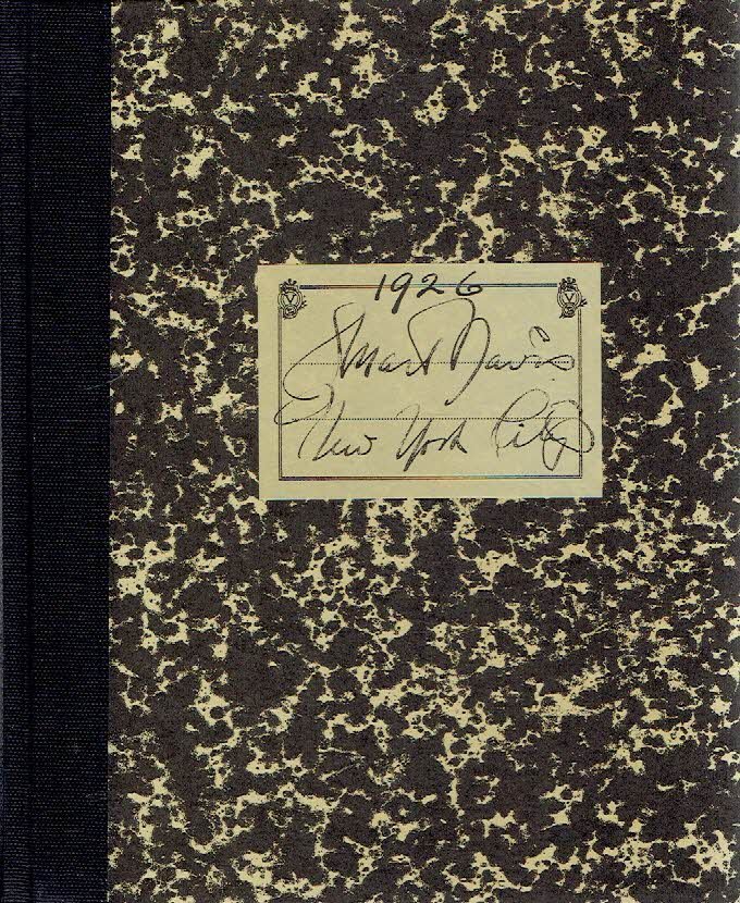 DAVIS, Stuart - Stuart Davis - New York 1926 - Facsimile of a sketchbook. - [No. 756/1000].