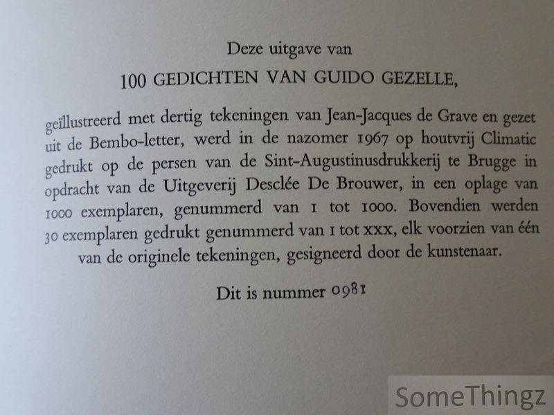 Guido Gezelle / Karel de Busschere en Henriëtte Roland Holst-van der Schalk (inl.) en Jean-Jacques de Grave (ills.) - 100 gedichten.