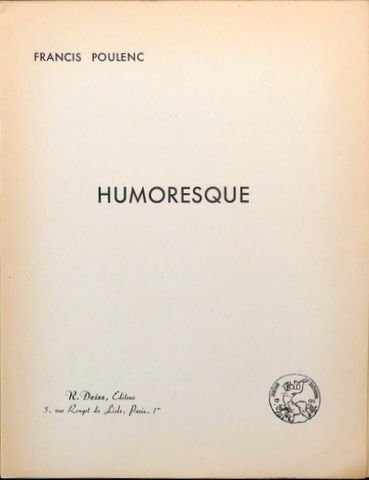 Poulenc, Francis: - Humoresque [pour piano]