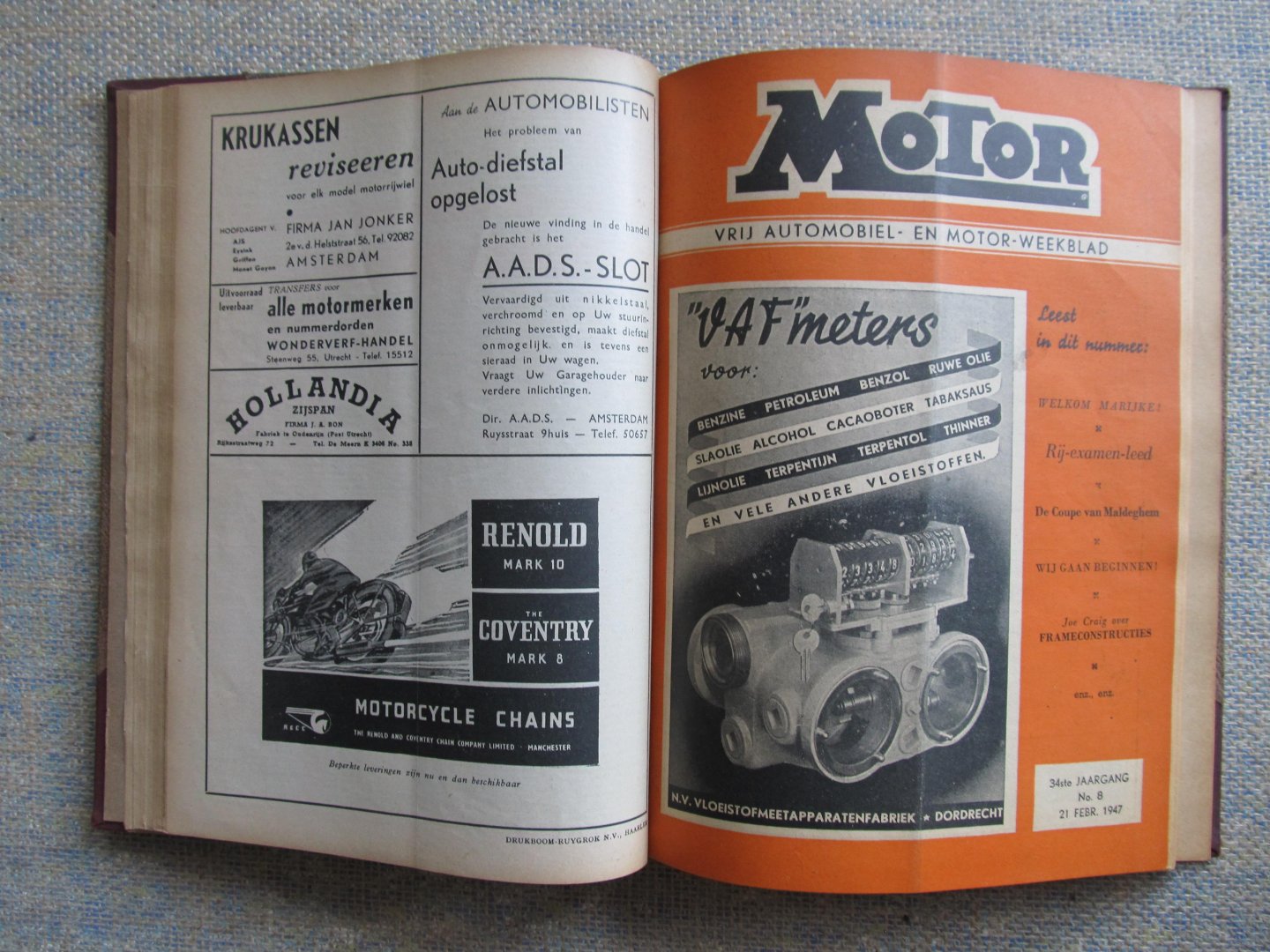 Nortier, P.J. (hoofdred.) - MOTOR Vrij automobiel- en motor-weekblad 33e jaargang no 1 (4/1/46) t/m no 25 (28/6/46)