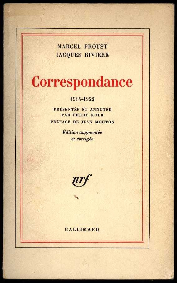 Proust, Marcel - Jacques Riviere - Correspondance 1914 - 1922