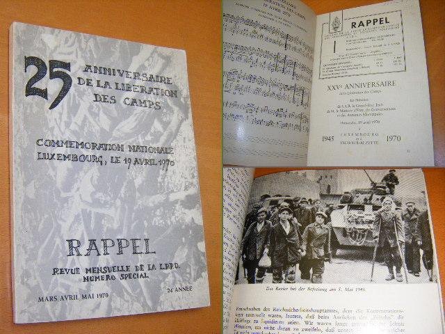 Kogon, Eugen... et autres - 25 Anniversaire de la liberation des camps. commemoration nationale Luxembourg, le 19 avril 1970