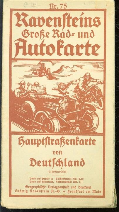 Hans Ravenstein, Ludwig Ravenstein, Automobil-Club von Deutschland. - Hauptstrassenkarte von Deutschland, Oesterreich, der Schweiz and angrenzenden Ländern