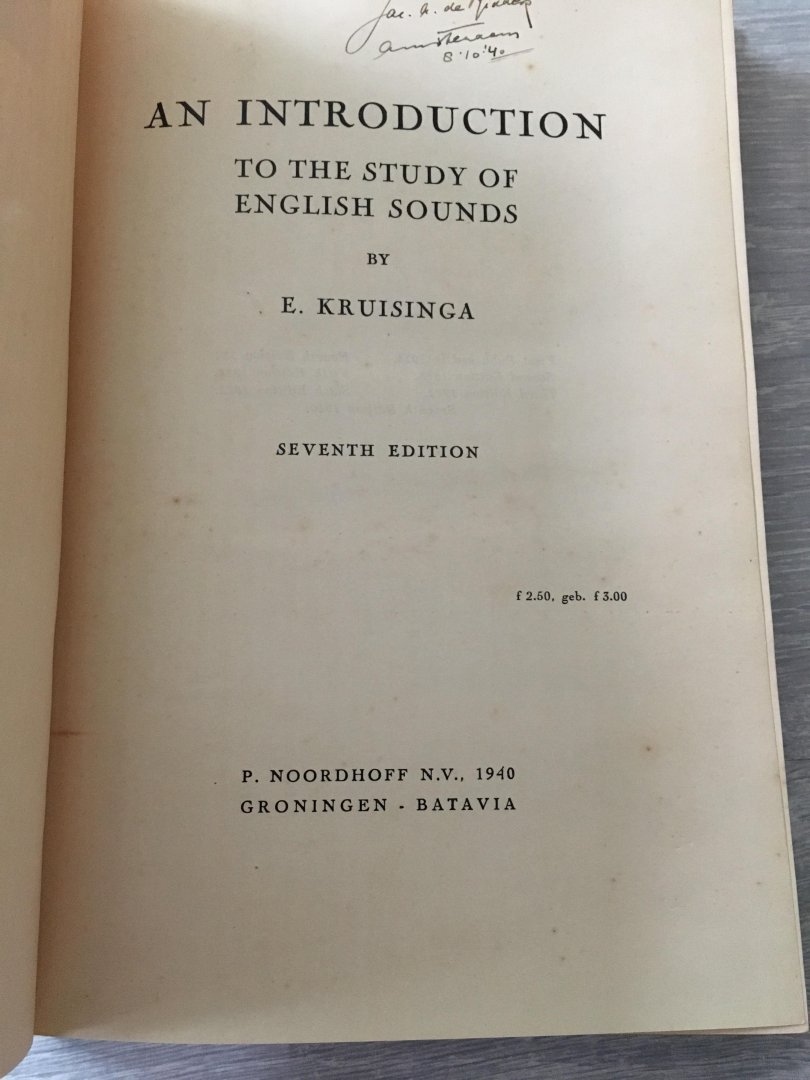 Kruisinga - An introduction to the Study of English Sounds
