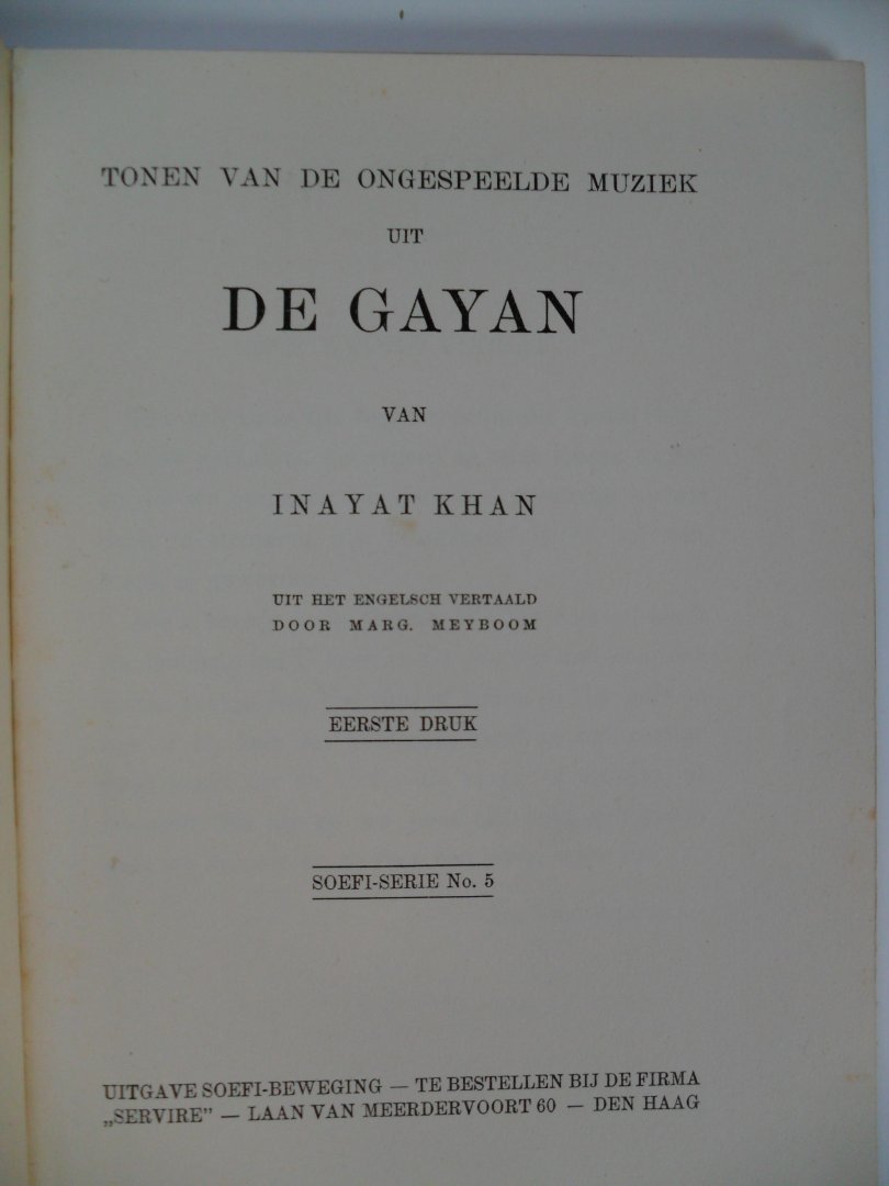 Khan Inayat - De Gayan
