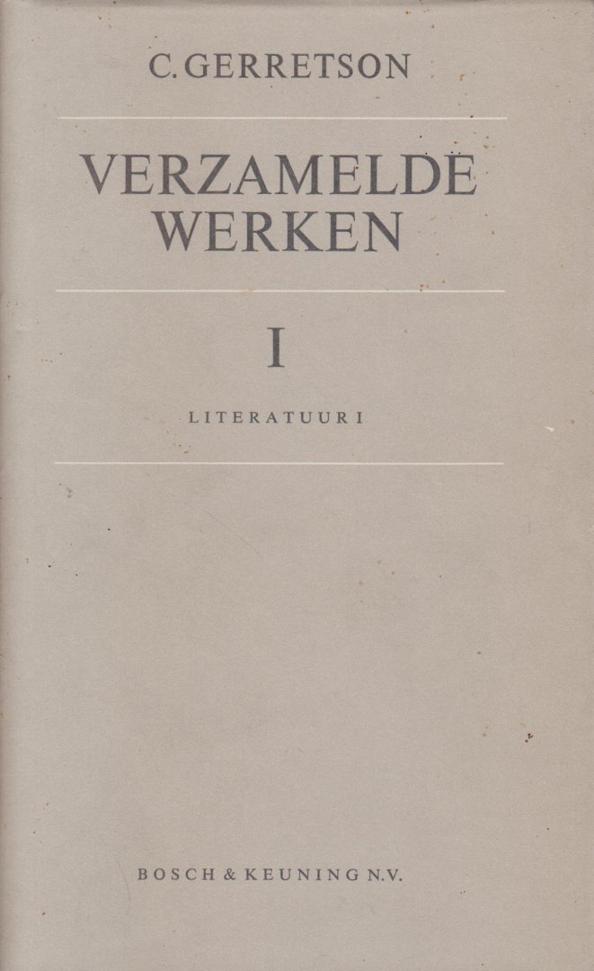 Gerretson (Kralingen, 9 februari 1884 - Utrecht, 27 oktober 1958) Als dichter had hij het pseudoniem Geerten Gossaert, dr Frederik Carel (roepnaam: Carel) - Verzamelde Werken. Deel I - Literatuur - Verzorgd en ingeleid door dr G. Puchinger)