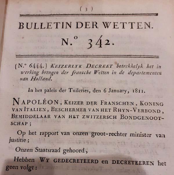 Napoleon - Bulletin der Wetten 342-347 (1811)