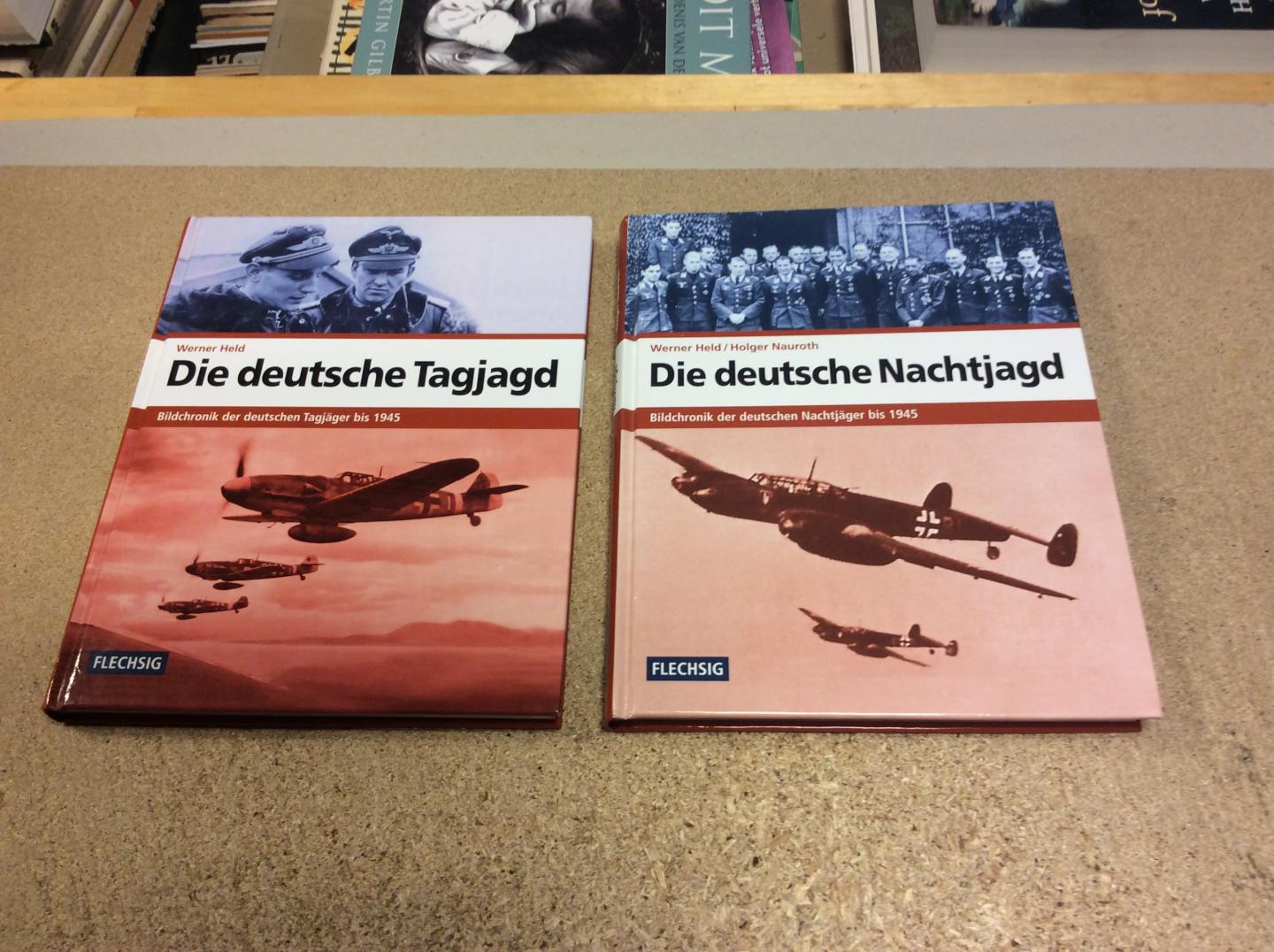 Held, Werner / Holger Nauroth - Die deutsche Tagjagd. Bildchronik der deutschen Tagjäger bis 1945 + Die deutsche Nachtjagd. Bildchronik der deutschen Nachtjäger bis 1945 (2 delen)