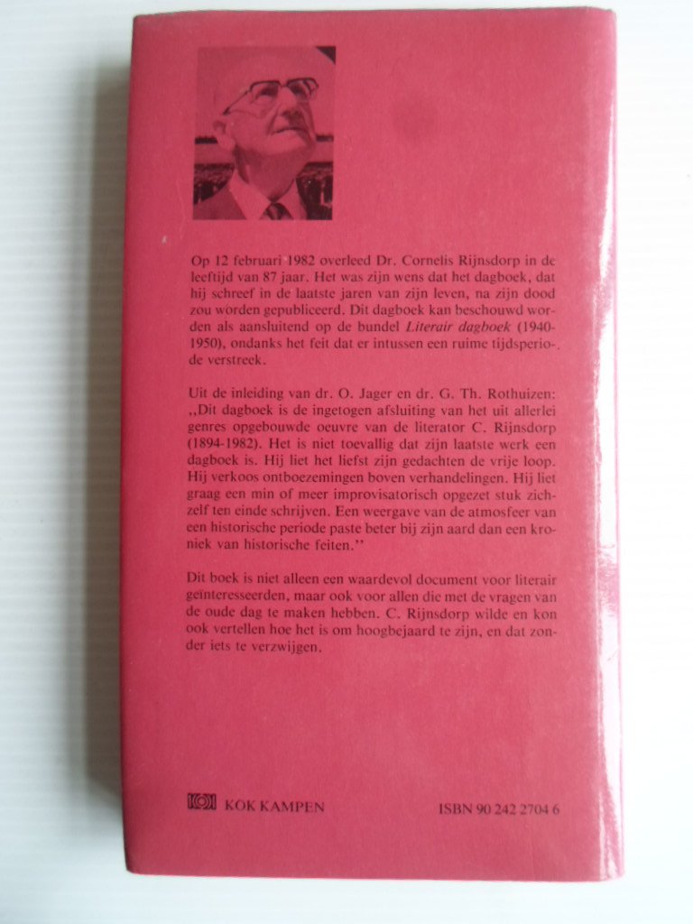 Rijnsdorp, Dr.C. - Laatste gedachten, 1978-1982