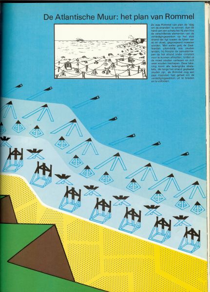 Hoek, K.A. van den .. Dick van Koten & Aad Rijpsma .. met heel veel zwart - wit  &  kleuren Illustraties - De landing in Normandië . uit de serie .. De Tweede Wereldoorlog .. Verschrikking op de Normandische Stranden