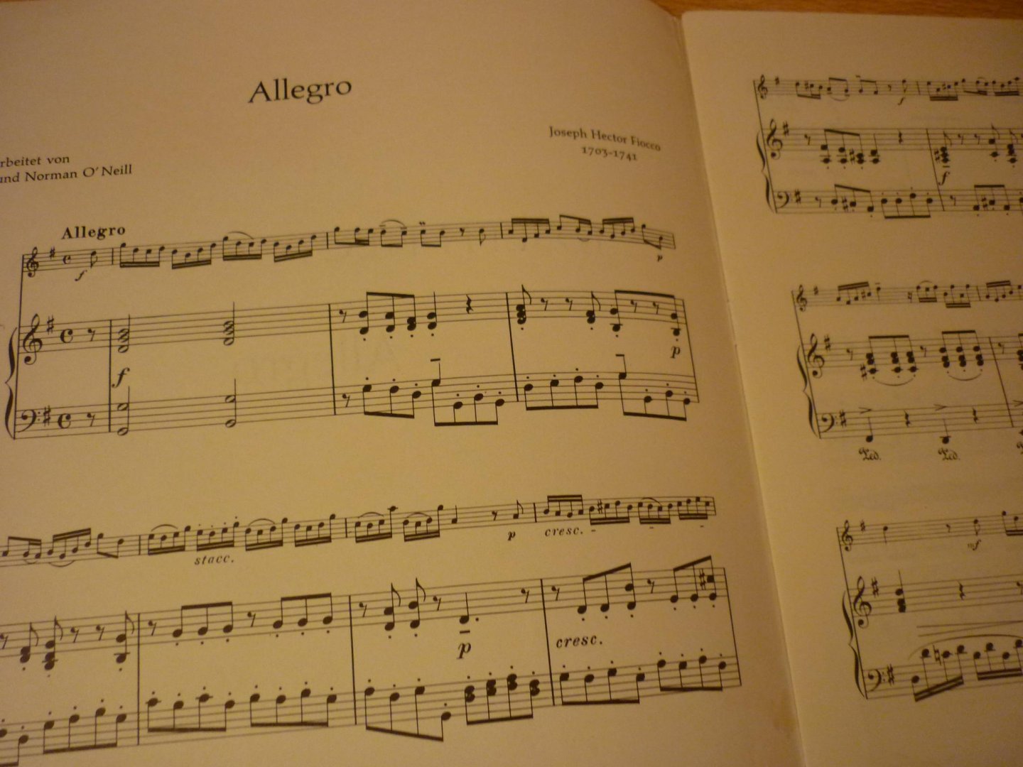 Fiocco; Joseph-Hector - Allegro (Bearbeitet von Arthur Bent und Norman O'Neill)