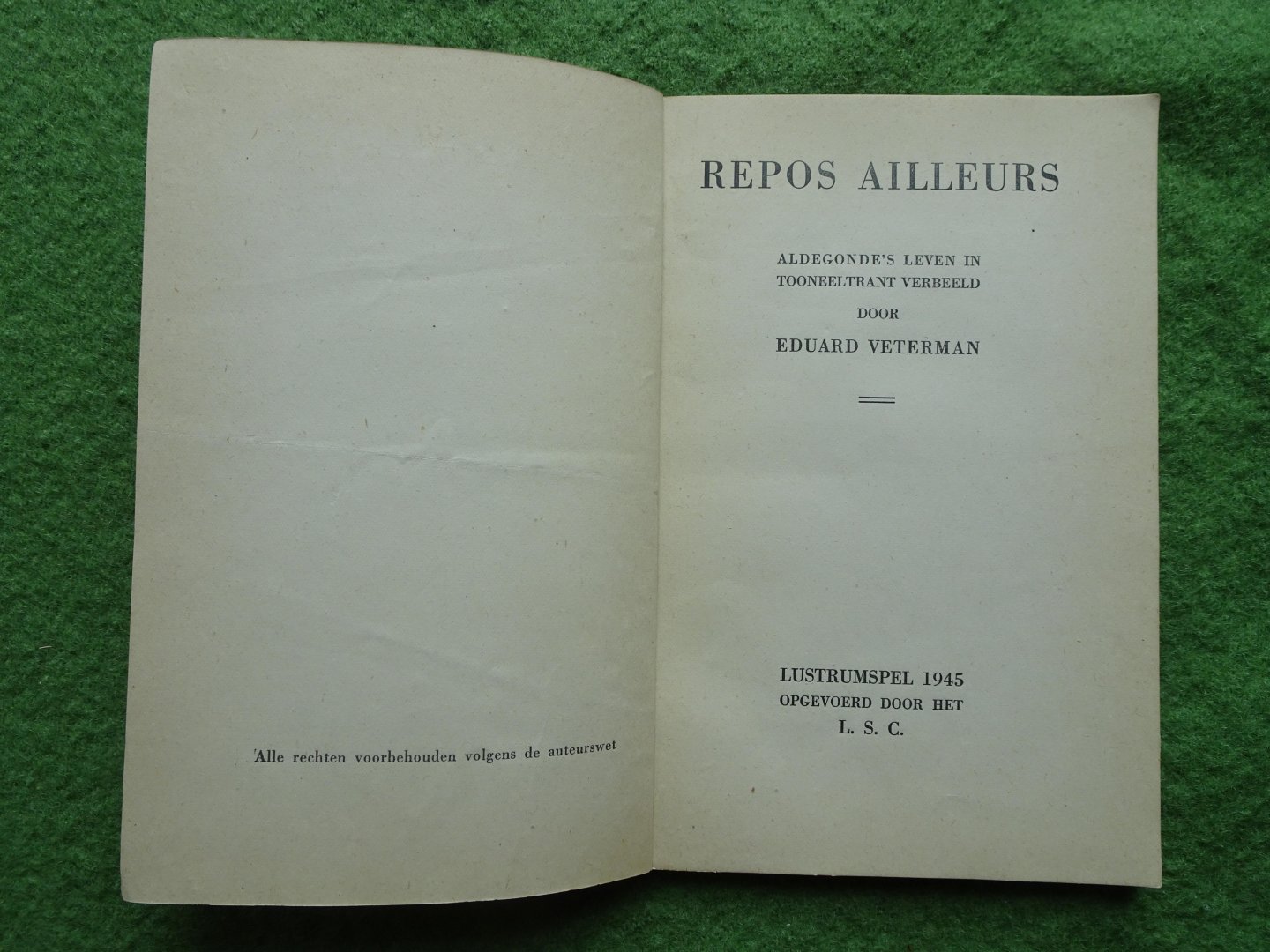 Veterman, Eduard - REPOS AILLEURS Aldegonde's leven in tooneeltrant verbeeld