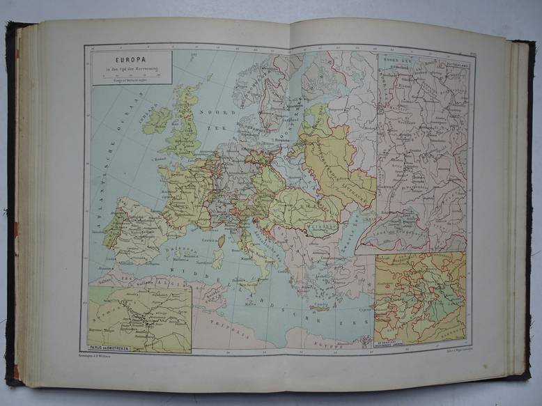 Hermans, H., and J. Woltjer. - Atlas der algemeene en vaderlandsche geschiedenis. In 70 groote en kleine kaarten.