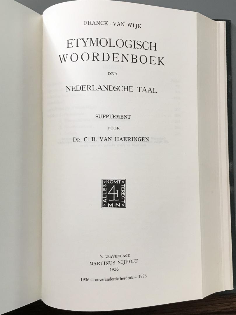 Wijk, Dr. N. van - Frank's etymologisch woordenboek der Nederlandsche taal