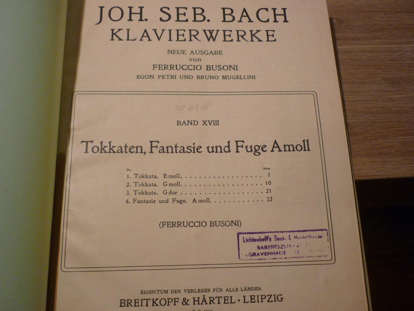 Bach; J. S. (1685-1750) - Sämtliche Klavierwerke; Bach-Busoni-Ausgabe Band 18; Band 10 en Band12
