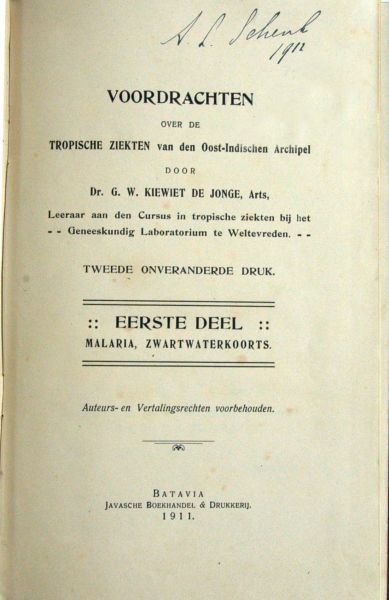 G.W.Kiewiet De Jonge (arts) - Tropische ziekten Oost-Indischen Archipel