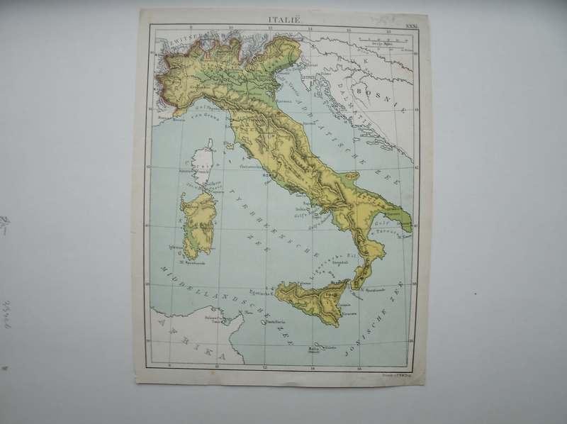 antique map (kaart). - Italie. (Italia).