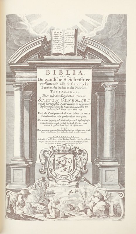  - Biblia dat is de gantsche H. Schrifture vervattende alle de Canonijcke boecken des Ouden en des Nieuwen Testaments