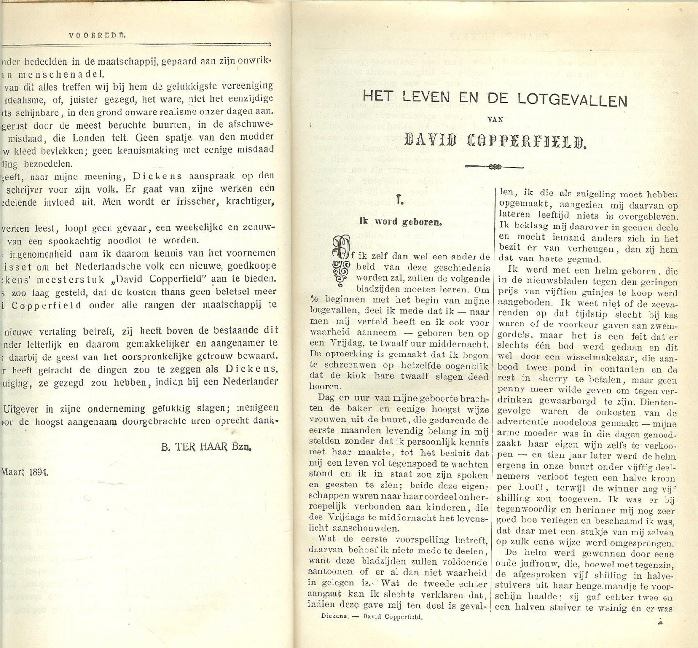 Dickens, Charles .. Opnieuw vertaald door Dutric - Het leven en de lotgevallen van David Copperfield - Met een Voorrede van B. ter Haar