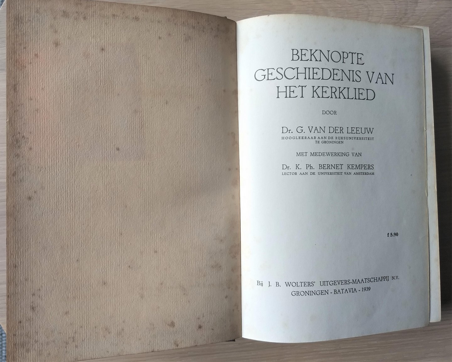 Van der Leeuw, Dr. G. - BEKNOPTE GESCHIEDENIS VAN HET KERKLIED