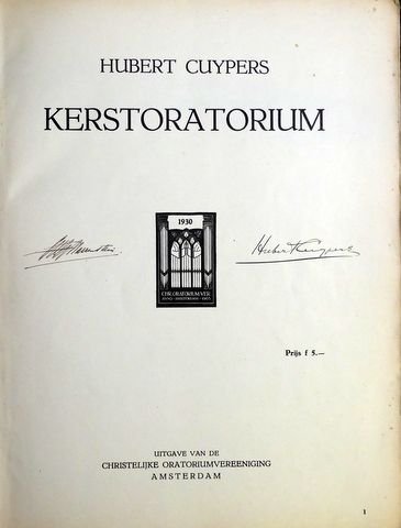Cuypers, Hubert: - Kerstoratorium