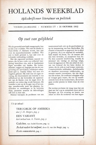 K.L. Poll (redactie) - Hollands Weekblad, vierde jaargang, nummer 177, 24 oktober 1962