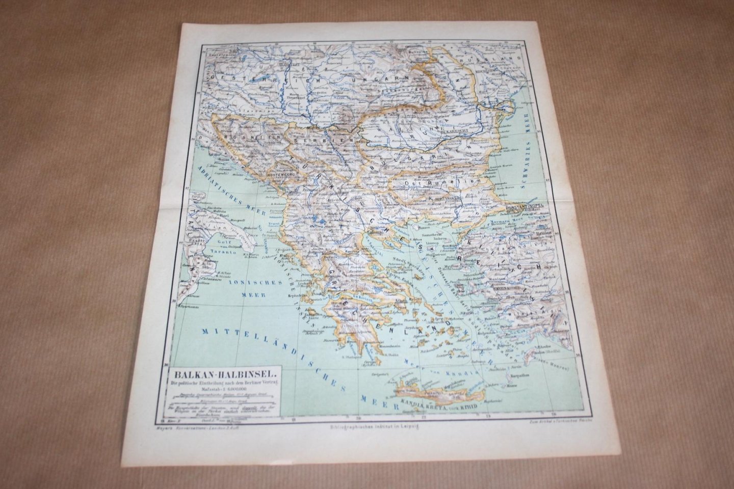  - Antieke kaart - Landen van de Balkan (Bosnië, Servië, Bulgarije, Montenegro etc.) - Circa 1875