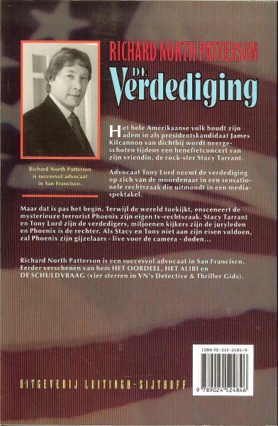 Patterson, Richard North  .. Vertaling Marjan Bakker - De Verdediging - rechtbankthriller.