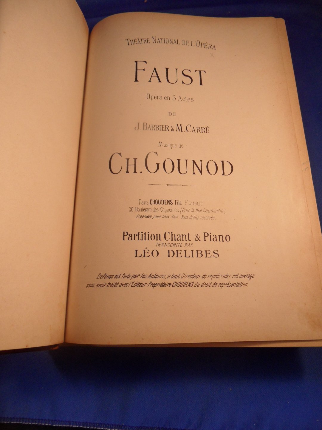 Gounod, Ch. - Faust, opéra en 5 actes de J. Barbier & M. Carré