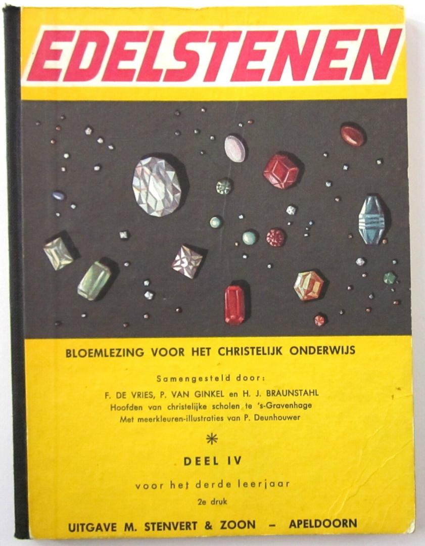 Vries, F. de, P. van Ginkel en H.J. Braunstahl - Edelstenen. Bloemlezing voor het christelijk lager onderwijs. Deel 10