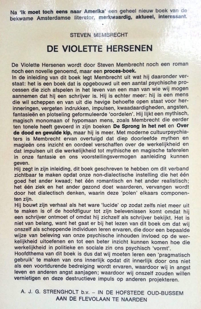 Membrecht, Steven - De violette hersenen