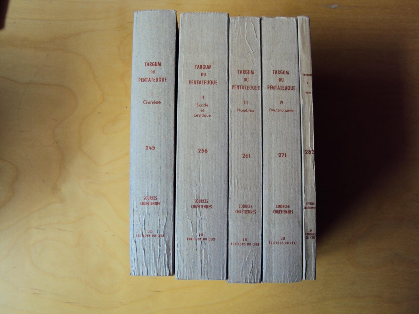 Deaut, Roger le - Targum du Pentateuque: I Genèse, II Exode et Lévitique, III Nombres, IV Deutéronomie, V  Index Analytique