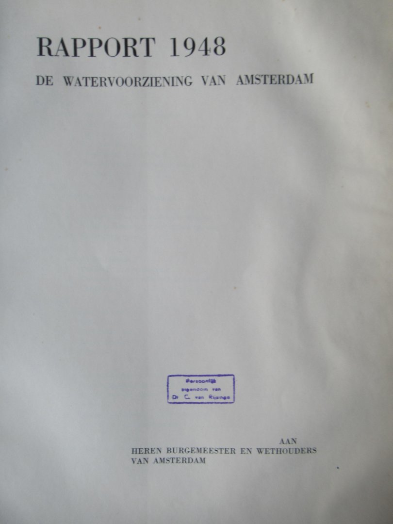  - Rapport 1948 De watervoorziening van Amsterdam