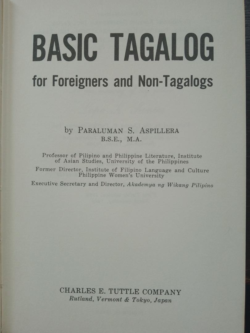 Paraluman S. Aspillera - Basic Tagalog for Foreigners and Non-Tagalogs