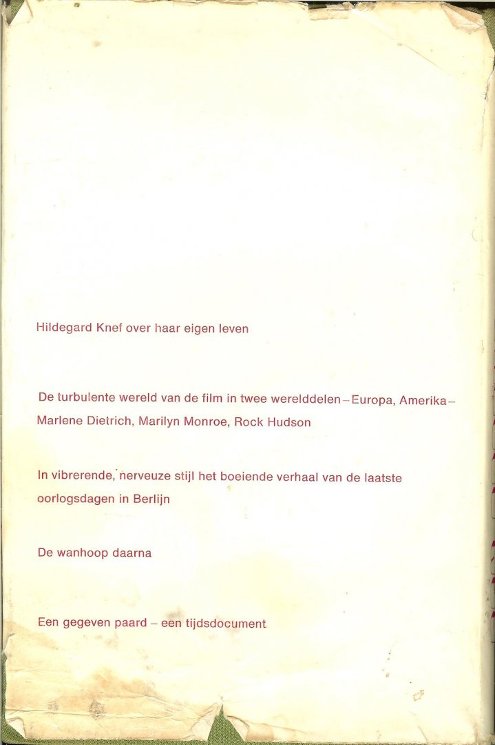 Knef Hildegard  Nederlandse Vertaling  J.P.M. van Elswijk - Een Gegeven Paard