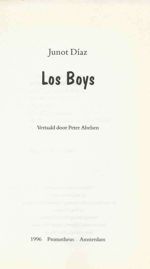 Diaz, Junot Vertaald door Peter Abelsen - Los Boys