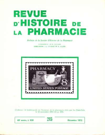 L.Cotinat & P. Julien - Revue d'Histoire de la Pharmacie 60e année, t. XXI 215 Décembre 1972